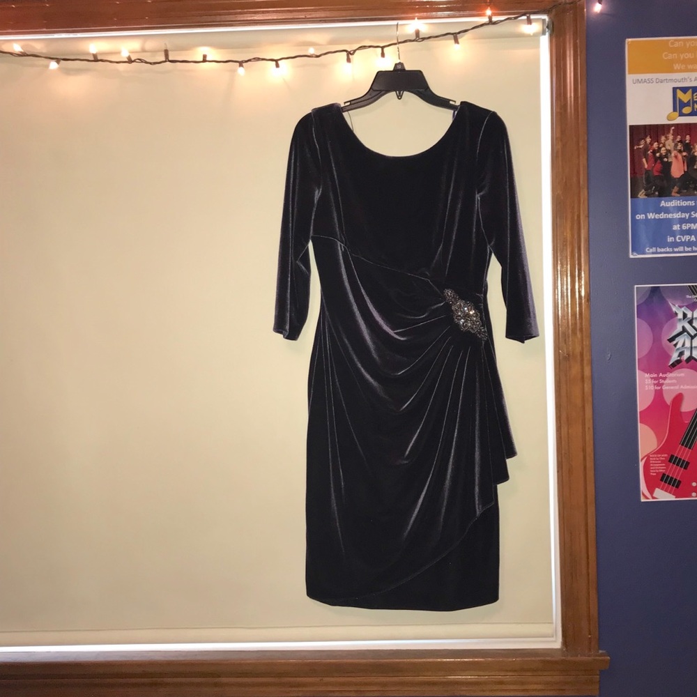 Purple Velvet Evening Dress